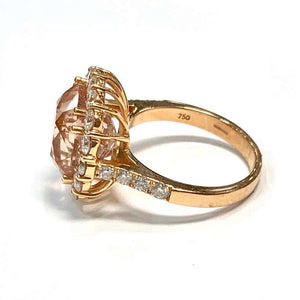 Rose Gold Morganite and Diamond Cluster Ring