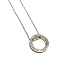 Load image into Gallery viewer, 18 Carat White Gold Circular Diamond Pendant and Chain
