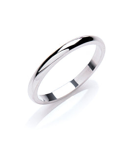 Plain D-Shape Wedding Ring