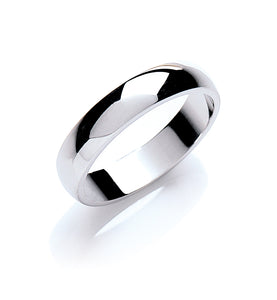 Plain D-Shape Wedding Ring