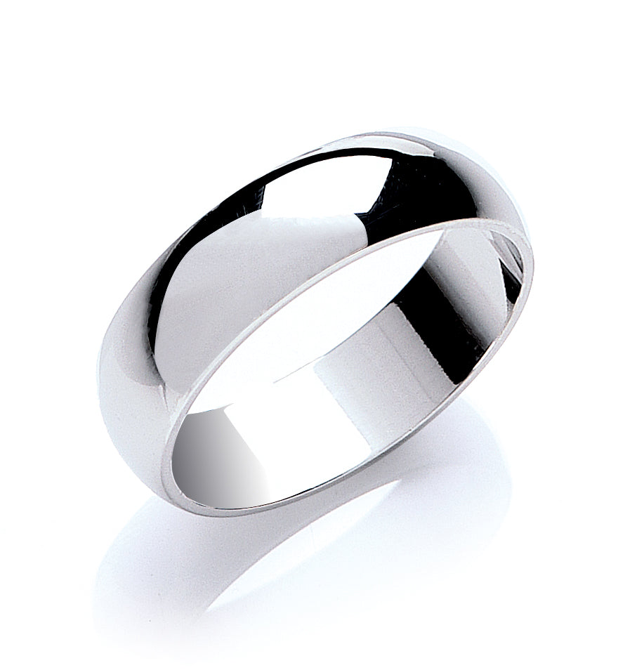 Plain D-Shape Wedding Ring