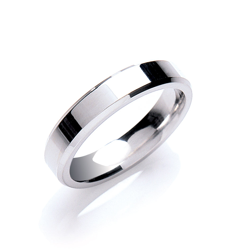 Flat Court Shape Bevelled Edge Wedding Ring