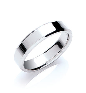 Flat Court Shape Bevelled Edge Wedding Ring
