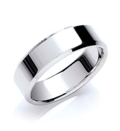 Flat Court Shape Bevelled Edge Wedding Ring