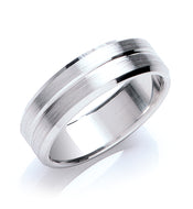 Flat Court Bevelled Edge Matte Finish Wedding Ring