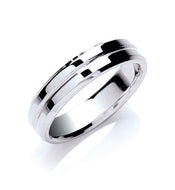 Flat Court Shape Bevelled Edge Wedding Ring