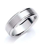 Flat Court Track Edge Matte Finish Wedding Band