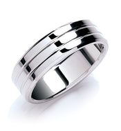 Flat Court Bevelled Edge Wedding Ring