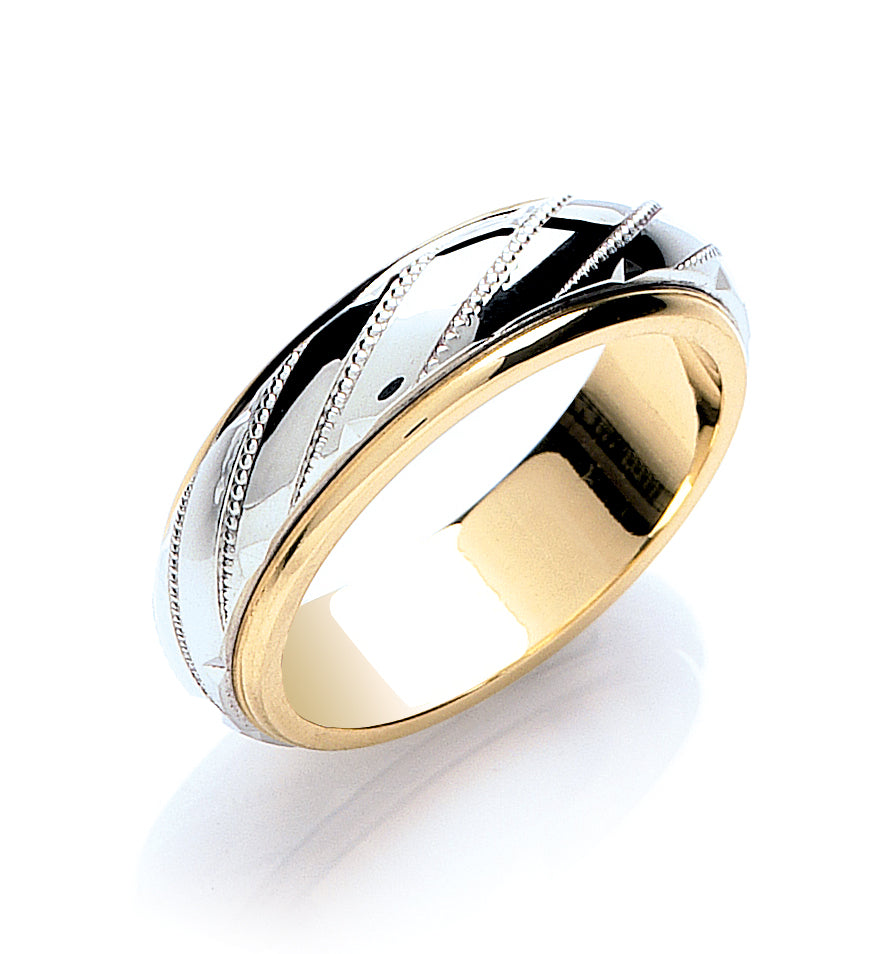 White and Yellow Gold 'Spinner' Wedding Ring