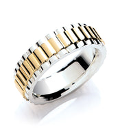 Yellow and White Gold 'Rolex' Wedding Ring