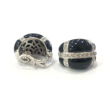 Load image into Gallery viewer, 18 Carat White Gold Onyx and Diamond Earrings
