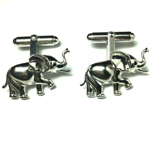 Silver Elephant Hinged Cufflinks