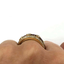 Load image into Gallery viewer, 18 Carat Yellow Gold Ruby and Diamond Band Ring
