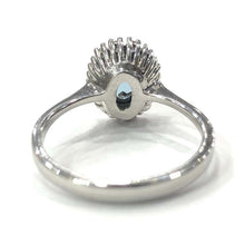 Load image into Gallery viewer, 18 Carat White Gold Aquamarine and Diamond Cluster Ring
