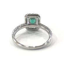 Load image into Gallery viewer, 18 Carat White Gold Emerald and Diamond Cluster Ring
