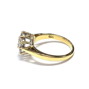 1970s 18 Carat Yellow Gold Seven Stone Diamond Cluster Ring